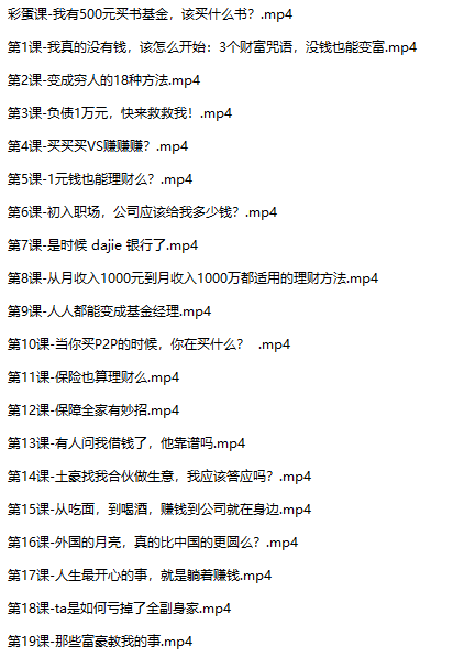 零基础理财入门19课网盘下载|人人可掌握的财富管理指南全套