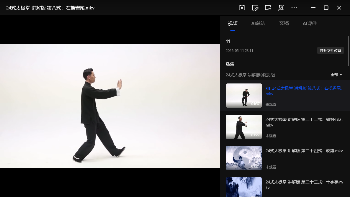 24式太极拳柴云龙讲解版网盘下载|高清视频全套动作教学
