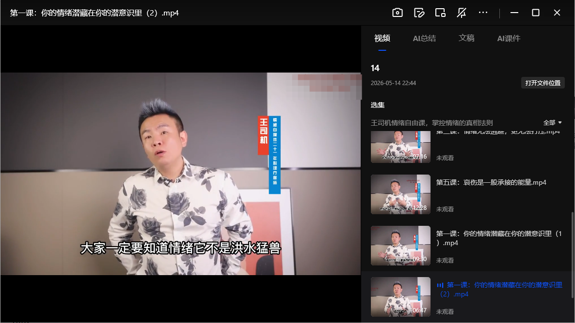 王司机情绪自由课网盘下载|掌控情绪的真相法则全套视频