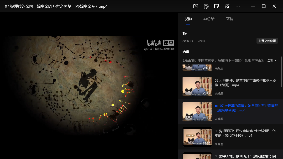 古猫讲中国墓葬史网盘下载|B站付费课程解密地下王朝生死观