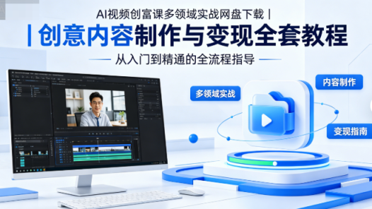AI视频创富课多领域实战网盘下载|创意内容制作与变现全套教程