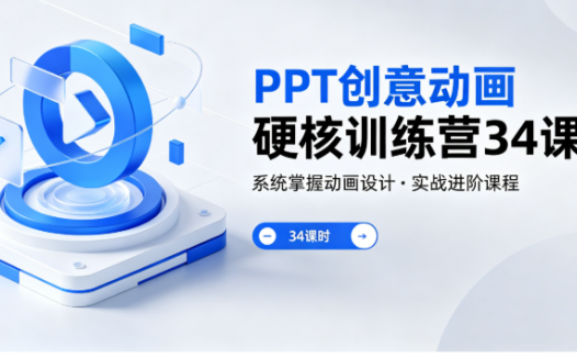 PPT创意动画硬核训练营34课网盘下载|从基础到高阶动态设计实战全套