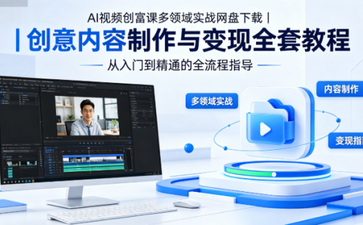 AI视频创富课多领域实战网盘下载|创意内容制作与变现全套教程